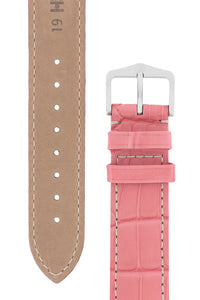 Hirsch Connoisseur Genuine Alligator Watch Strap in Pink (Tapers & Buckle)