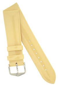 Hirsch Diva Glossy Lacquered Ladies Leather Watch Strap in Beige