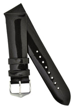 Load image into Gallery viewer, Hirsch Diva Glossy Lacquered Ladies Leather Watch Strap in Black