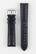 Load image into Gallery viewer, Hirsch ANDY Alligator Embossed Performance Watch Strap in BLACK / BLUE