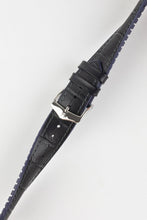 Load image into Gallery viewer, Hirsch ANDY Alligator Embossed Performance Watch Strap in BLACK / BLUE