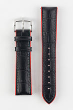 Load image into Gallery viewer, Hirsch ANDY Alligator Embossed Performance Watch Strap in BLACK / RED
