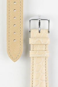 Hirsch ARISTOCRAT Crocodile Embossed Leather Watch Strap BEIGE