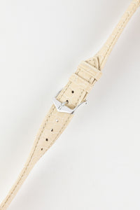 Hirsch ARISTOCRAT Crocodile Embossed Leather Watch Strap BEIGE