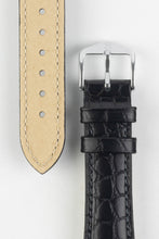 Load image into Gallery viewer, Hirsch ARISTOCRAT Crocodile Embossed Leather Watch Strap BLACK