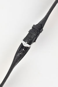 Hirsch ARISTOCRAT Crocodile Embossed Leather Watch Strap BLACK