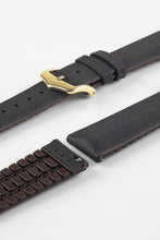 Load image into Gallery viewer, Hirsch ARNE Sailcloth Effect Performance Watch Strap BLACK / BROWN