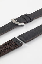 Load image into Gallery viewer, Hirsch ARNE Sailcloth Effect Performance Watch Strap BLACK / BROWN