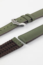 Load image into Gallery viewer, Hirsch ARNE Sailcloth Effect Performance Watch Strap in GREEN/BROWN