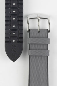 Hirsch ARNE Sailcloth Effect Performance Watch Strap in GREY / BLACK