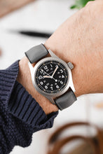 Load image into Gallery viewer, Hirsch ARNE Sailcloth Effect Performance Watch Strap in GREY / BLACK