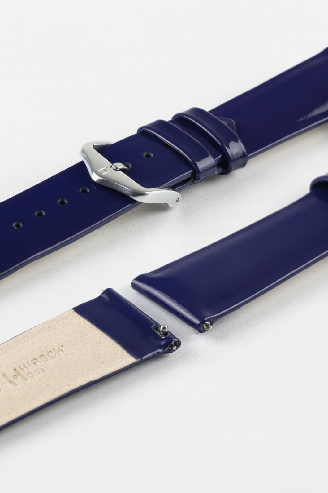 Hirsch DIVA Glossy Blue Ladies Leather Watch Strap