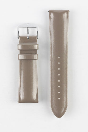 Hirsch DIVA Glossy Ladies Silver Leather Watch Strap