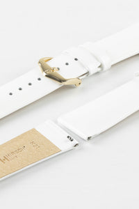 Hirsch DIVA Glossy Ladies White Leather Watch Strap