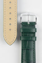 Load image into Gallery viewer, Hirsch DUKE Alligator Embossed Quick-Release Leather Watch Strap in GREEN 16 mm