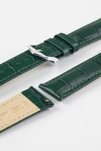 Load image into Gallery viewer, Hirsch DUKE Alligator Embossed Quick-Release Leather Watch Strap in GREEN 16 mm