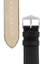 Load image into Gallery viewer, Hirsch Forest Tanned Buffalo Calfskin Leather Watch Strap in Black (Tapers &amp; Buckle)