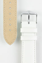 Load image into Gallery viewer, Hirsch KANSAS Buffalo-Embossed Calf Leather Watch Strap in WHITE 18 mm