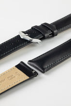 Load image into Gallery viewer, Hirsch KENT Textured Natural Leather Watch Strap in BLACK