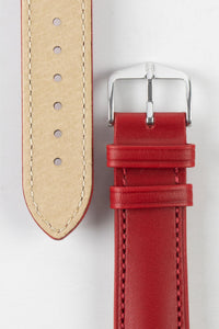 Hirsch KENT Red Textured Natural Leather Watch Strap