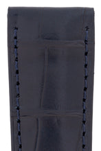 Load image into Gallery viewer, Hirsch London Genuine Matt Alligator Leather Watch Strap in Blue (Close-Up Texture Detail)