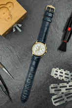 Load image into Gallery viewer, Hirsch London Genuine Matt Alligator Leather Watch Strap in Blue (Promo Photo)