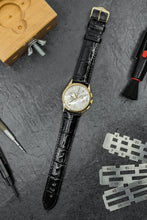 Load image into Gallery viewer, Hirsch London Genuine Shiny Glosee Alligator Leather Watch Strap in Black (Promo Photo)