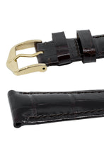 Load image into Gallery viewer, Hirsch London Genuine Shiny Glosee Alligator Leather Watch Strap in Brown (Keepers)