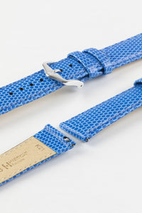 Hirsch RAINBOW Royal Blue Lizard Embossed Leather Watch Strap