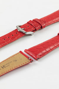 Hirsch REGENT Red Genuine Alligator Leather Watch Strap