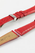 Load image into Gallery viewer, Hirsch REGENT Red Genuine Alligator Leather Watch Strap