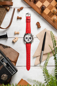 Hirsch REGENT Red Genuine Alligator Leather Watch Strap 20 mm