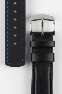 Hirsch RUNNER Black Water-Resistant Calf Leather Watch Strap