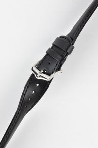 Hirsch RUNNER Black Water-Resistant Calf Leather Watch Strap