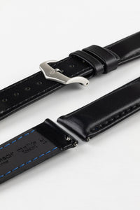 Hirsch RUNNER Black Water-Resistant Calf Leather Watch Strap