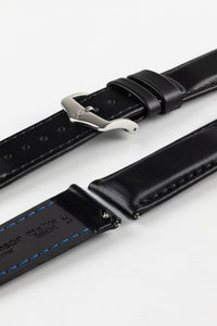 Hirsch RUNNER Black Water-Resistant Calf Leather Watch Strap