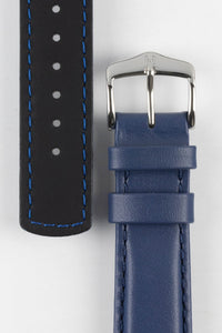 Hirsch RUNNER Water-Resistant Calf Leather Watch Strap in BLUE