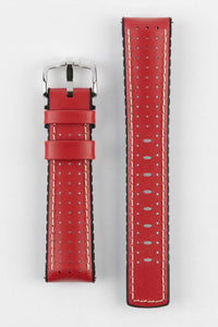 Hirsch TIGER Strap Perforated Leather Performance in RED