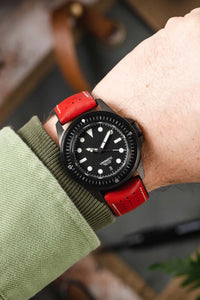 Hirsch TIGER Strap Perforated Leather Performance in RED