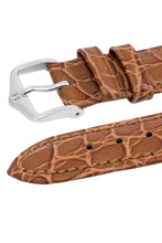 Load image into Gallery viewer, Hirsch Aristocrat Crocodile-Embossed Leather Watch Strap in Gold Brown