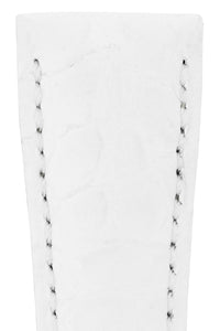 Hirsch Aristocrat Crocodile-Embossed Leather Watch Strap in White (Texture Detail)