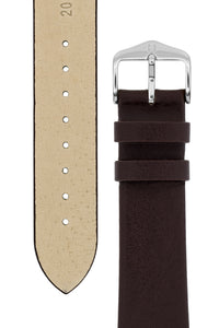 Hirsch Diamond Calf Low-Profile Leather Watch Strap in Brown (Tapers & Buckle)