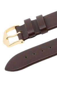 Hirsch Diamond Calf Low-Profile Leather Watch Strap in Brown (Keepers)