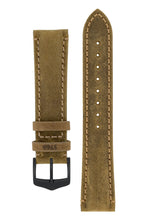 Load image into Gallery viewer, Hirsch Heritage Natural Calfskin Leather Watch Strap in Gold Brown (with Black PVD-Coated Steel H-Classic Buckle)