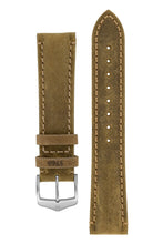 Load image into Gallery viewer, Hirsch Heritage Natural Calfskin Leather Watch Strap in Gold Brown (with Brushed Silver Steel H-Classic Buckle)