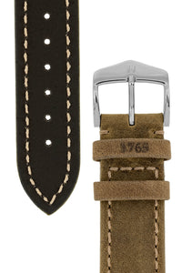 Hirsch Heritage Natural Calfskin Leather Watch Strap in Gold Brown (Underside & Tapers)
