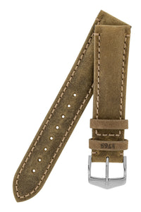 Hirsch Heritage Natural Calfskin Leather Watch Strap in Gold Brown