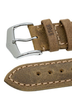 Load image into Gallery viewer, Hirsch Heritage Natural Calfskin Leather Watch Strap in Gold Brown (Embossed Keeper Detail)