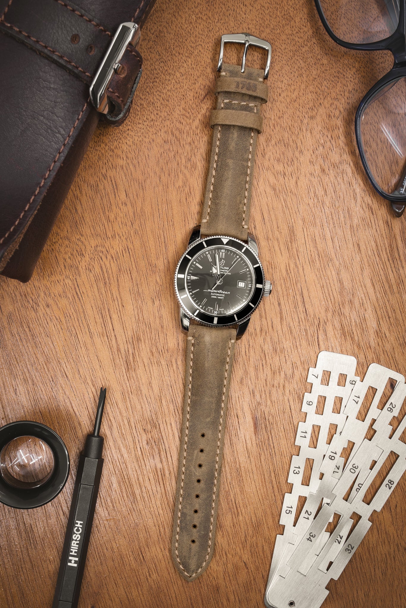 Hirsch Heritage Gold Brown Watch Straps Watch Obsession Pewter Black