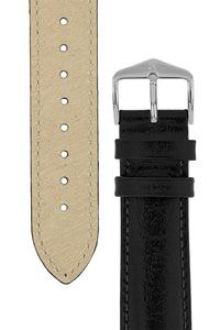 Hirsch Highland Calf Leather Watch Strap in Black (Underside & Tapers)